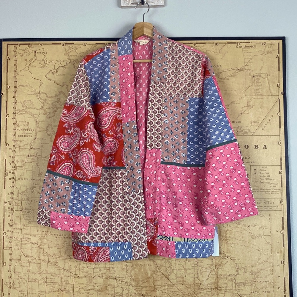 east 100% Cotton Quilted Womens Jacket Lightweight Size Large 🩵🩷❤️ NWT